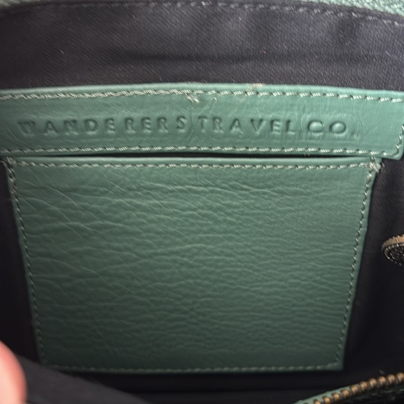 Green Leather Clutch, Wanderers Travel Co, EUC, like new. - Picture 9 of 11